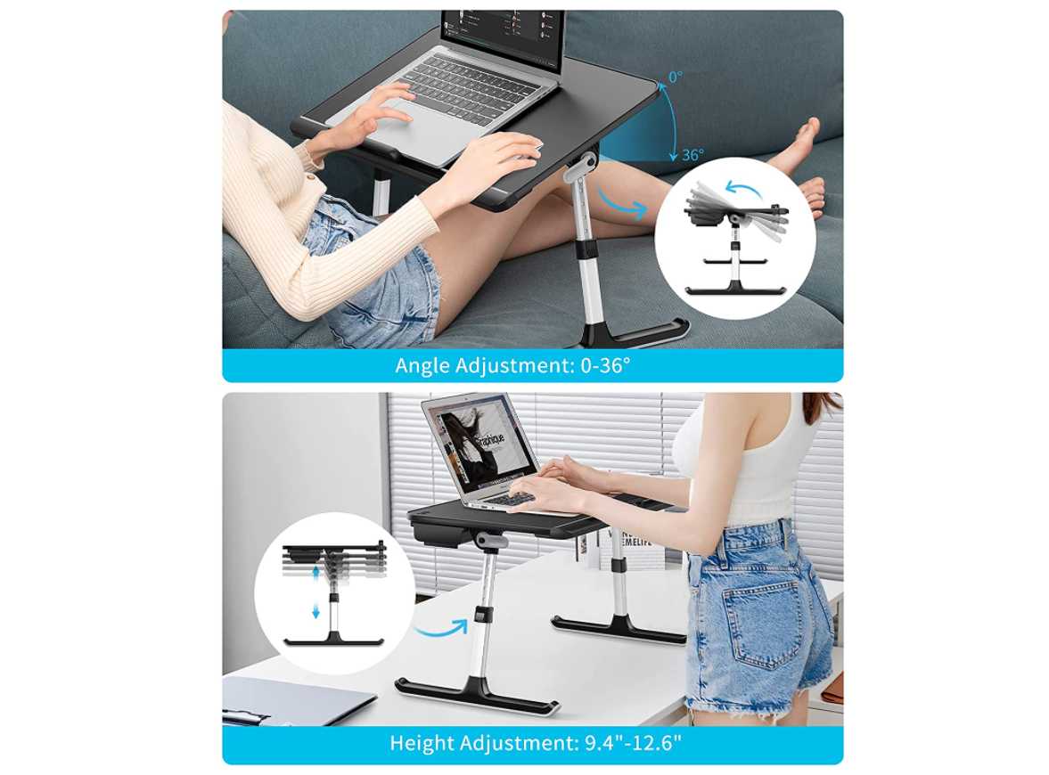  Desk Mobile Standing Computer Laptop Workstation Angle